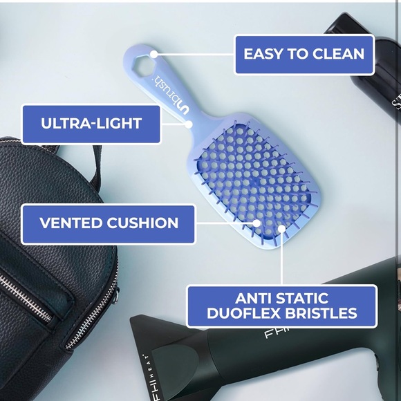 FHI Heat UNbrush Detangling Hair Brush Duo Set | Full Size & Mini Travel Brush - Picture 4 of 9